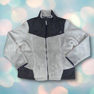 Vertical 9 Soft Fall/Winter Women's Grey Zip Up Fleece Jacket Coat Size L